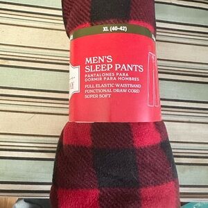 Holiday Time Men's Plaid Sleep Pants - Red and Black
